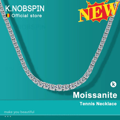 KNOBSPIN Moissanite Tennis kaulakoru naisille, premium hääkoru