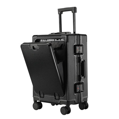 Advanced aluminum-framed suitcase
