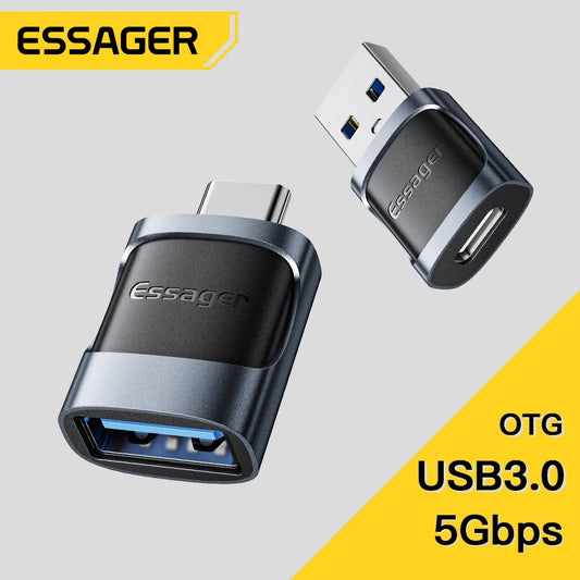 Essager USB 3.0 to Type-C OTG Adapteri - USB-A Muunnin MacBook & Laptop