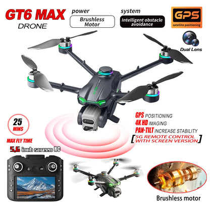 GT6 Max Drone 2025 – 8K Kamera, 5G GPS, 2KM Kantama, Harjaton Moottori – Ammattilaisdroni