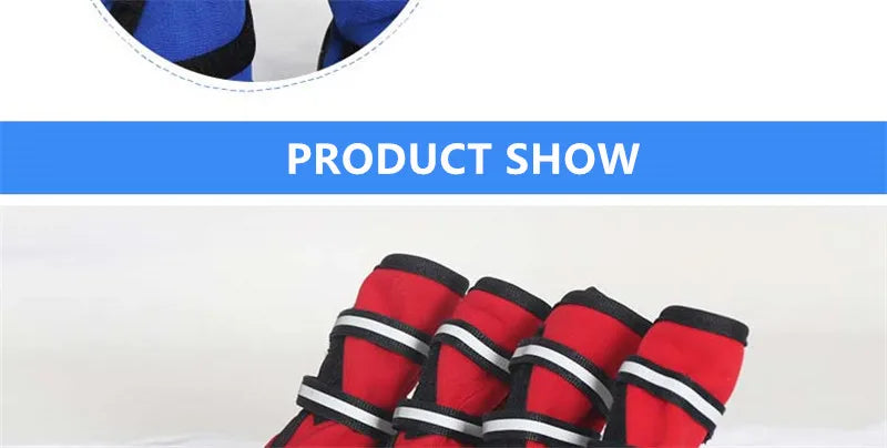 Waterproof dog shoes, four-season boots with reflectors, all sizes