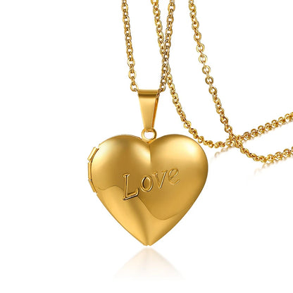 VNOX Heart Locket Necklace with Picture and Name for Women