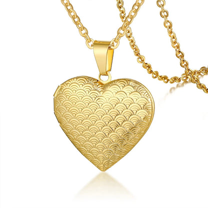 VNOX Heart Locket Necklace with Picture and Name for Women