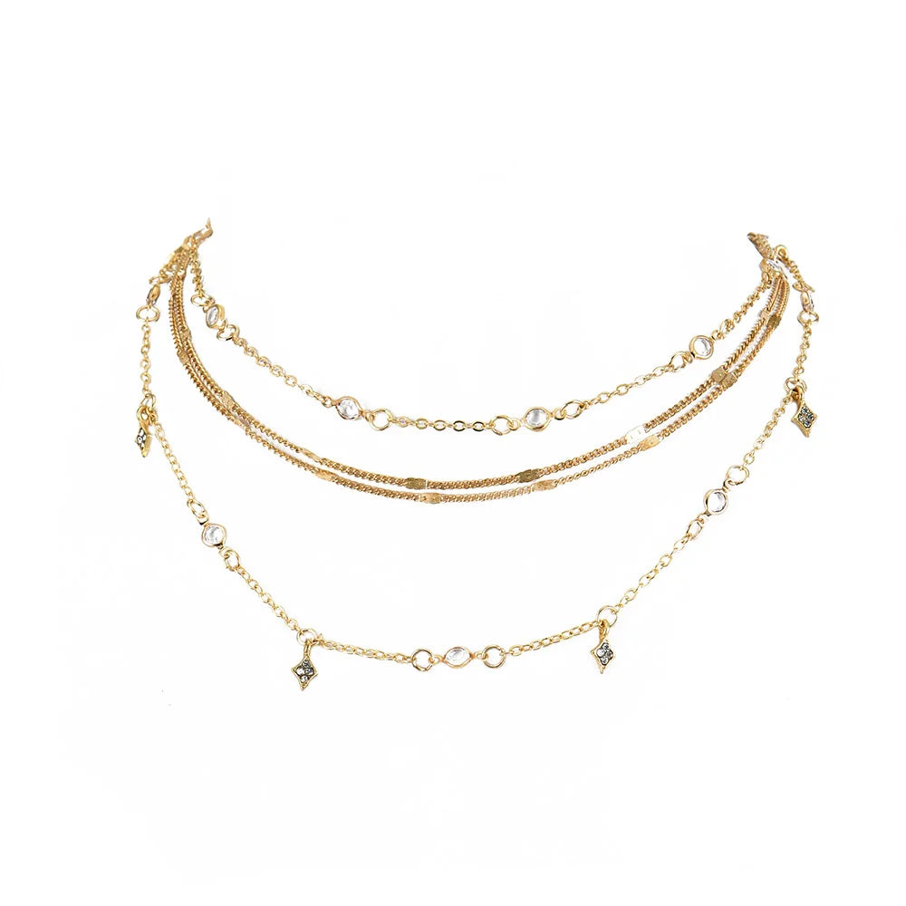 Kullattu kristallitähti riipus kaulakoru naisille, saatavana paljon eri variaatioita