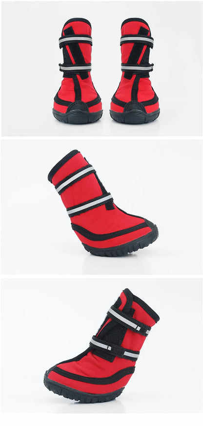 Waterproof dog shoes, four-season boots with reflectors, all sizes
