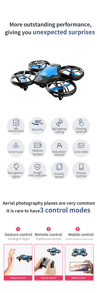 V8 Mini-drone 4K HD-kameralla - Taitettava WiFi FPV Quadcopter