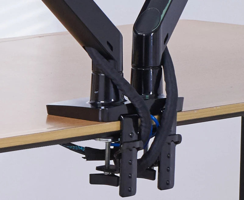 NB F195A Alumiini Kaksoisnäyttöteline - Kaasujousitettu 22-32" Monitorikiinnike