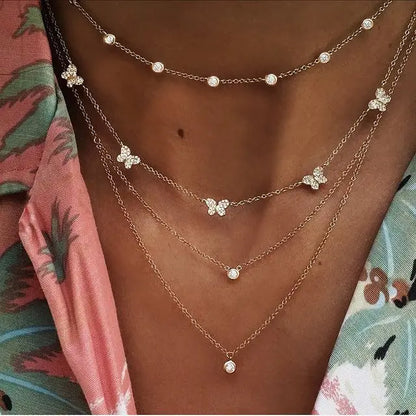 Kullattu kristallitähti riipus kaulakoru naisille, saatavana paljon eri variaatioita