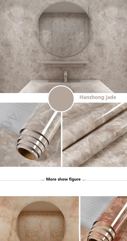 Matt Jade Green marble pattern self-adhesive wallpaper, available in many different variations