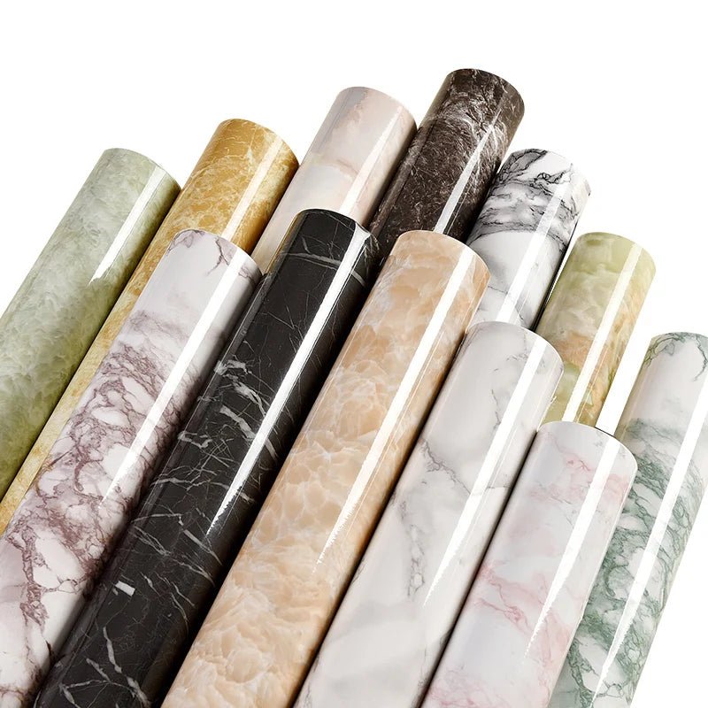 Matt Jade Green marble pattern self-adhesive wallpaper, available in many different variations