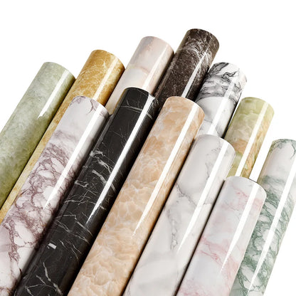 Matt Jade Green marble pattern self-adhesive wallpaper, available in many different variations