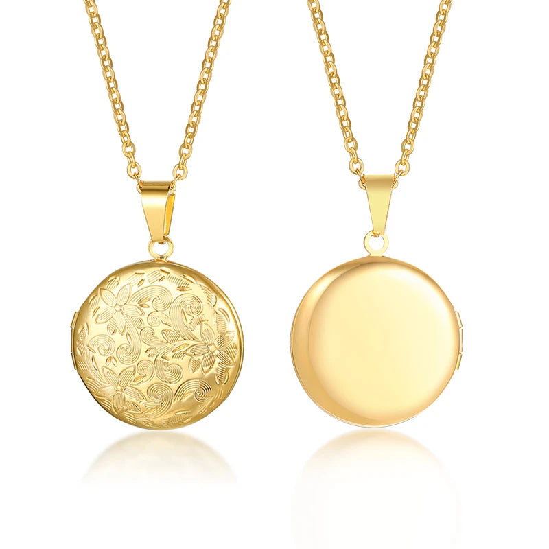 VNOX Heart Locket Necklace with Picture and Name for Women