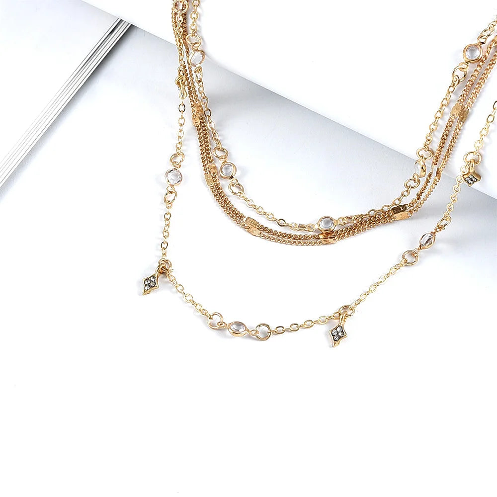 Kullattu kristallitähti riipus kaulakoru naisille, saatavana paljon eri variaatioita