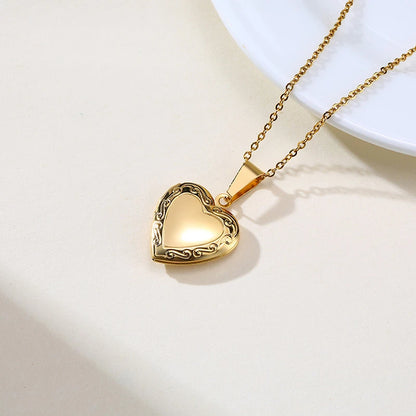 VNOX Heart Locket Necklace with Picture and Name for Women