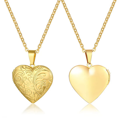 VNOX Heart Locket Necklace with Picture and Name for Women
