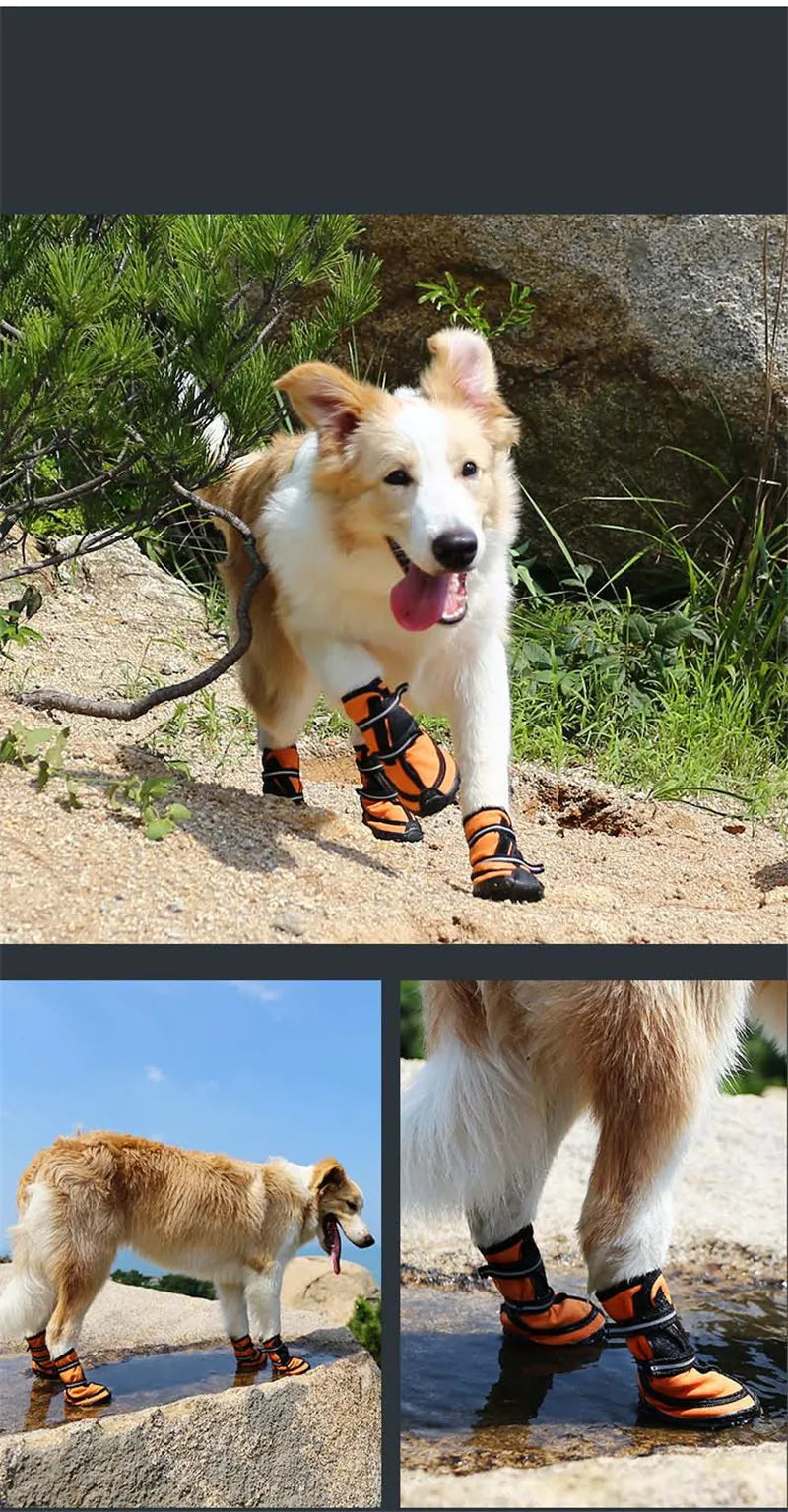 Waterproof dog shoes, four-season boots with reflectors, all sizes