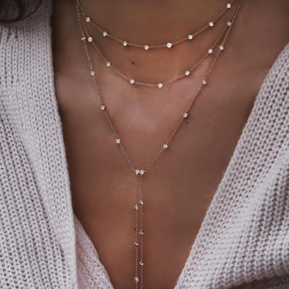 Kullattu kristallitähti riipus kaulakoru naisille, saatavana paljon eri variaatioita