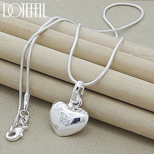 925 Silver Small Heart Pendant Necklace