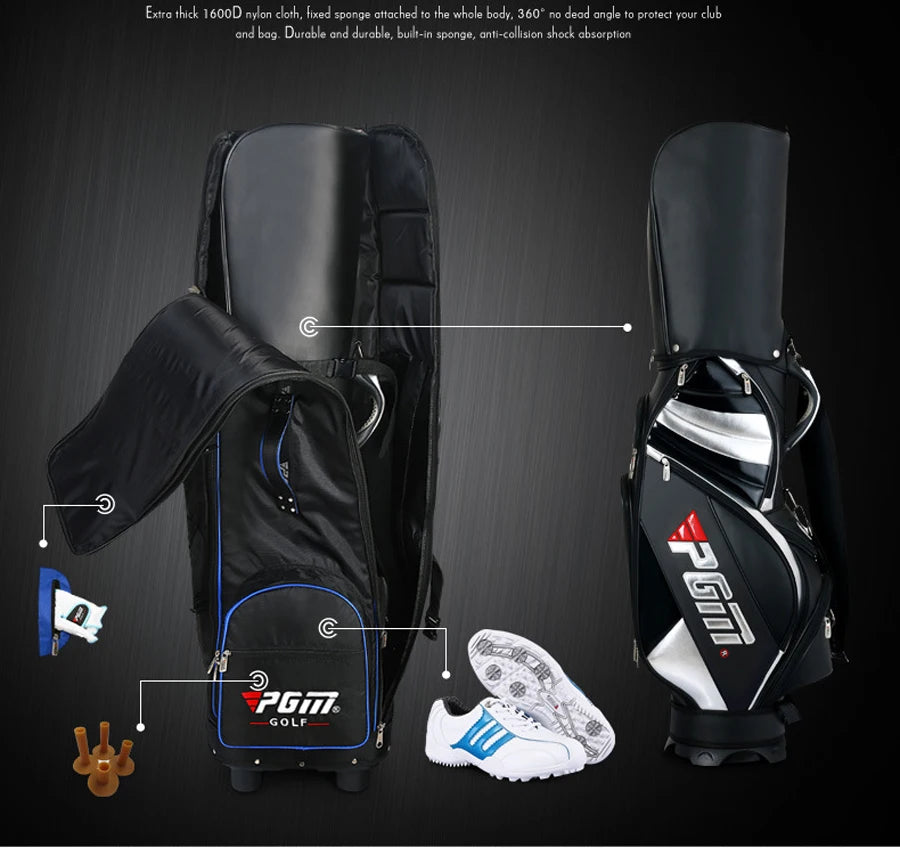 PGM HKB009 golf flight bag with pull cart
