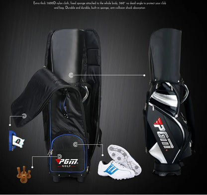 PGM HKB009 golf flight bag with pull cart