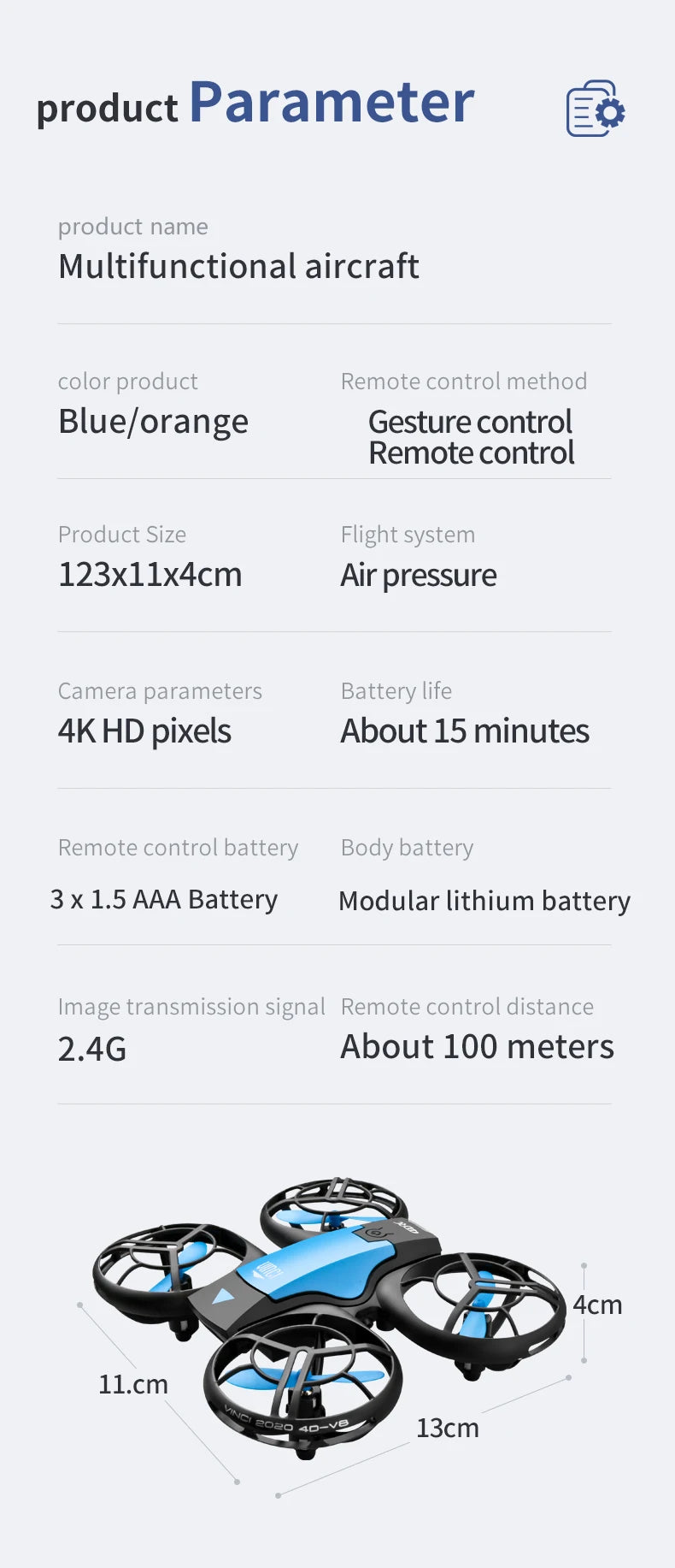 V8 Mini-drone 4K HD-kameralla - Taitettava WiFi FPV Quadcopter