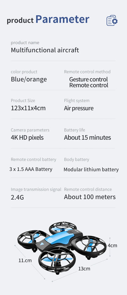 V8 Mini-drone 4K HD-kameralla - Taitettava WiFi FPV Quadcopter