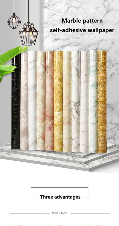Matt Jade Green marble pattern self-adhesive wallpaper, available in many different variations