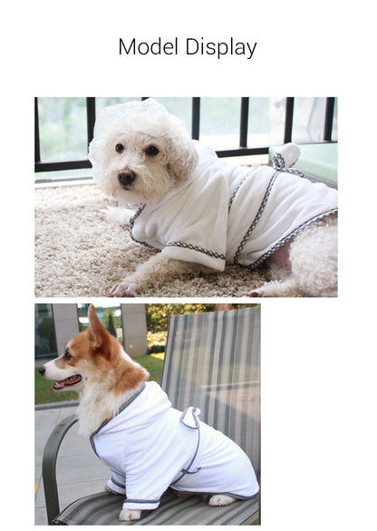 Dog bathrobe, highly absorbent and quick-drying, for small and large dogs