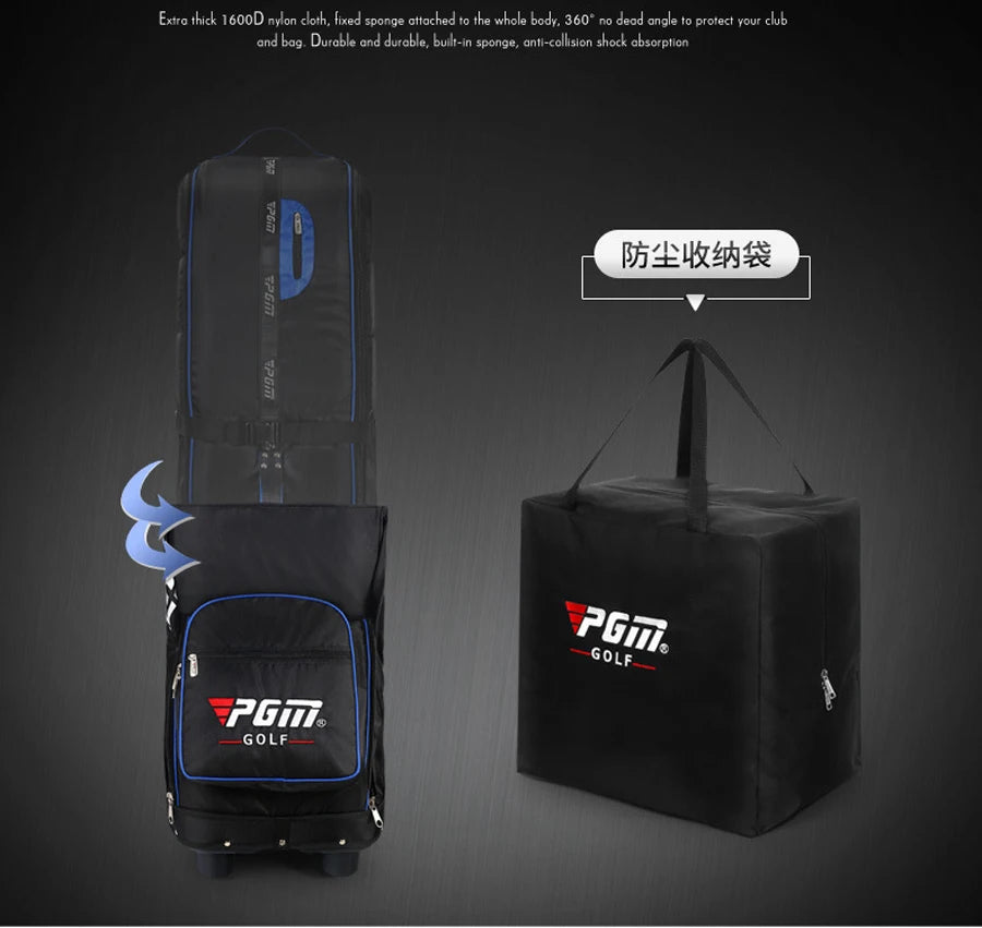 PGM HKB009 golf flight bag with pull cart