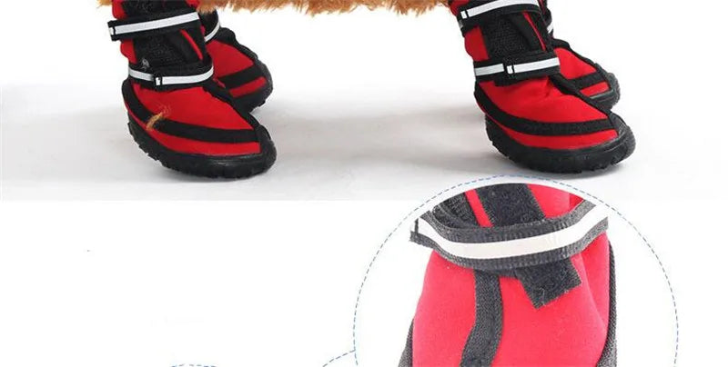 Waterproof dog shoes, four-season boots with reflectors, all sizes