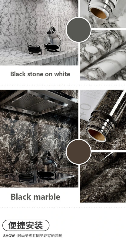 Matt Jade Green marble pattern self-adhesive wallpaper, available in many different variations