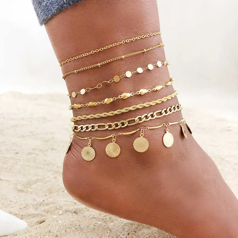VNOX gold anklet for women, available in different variations