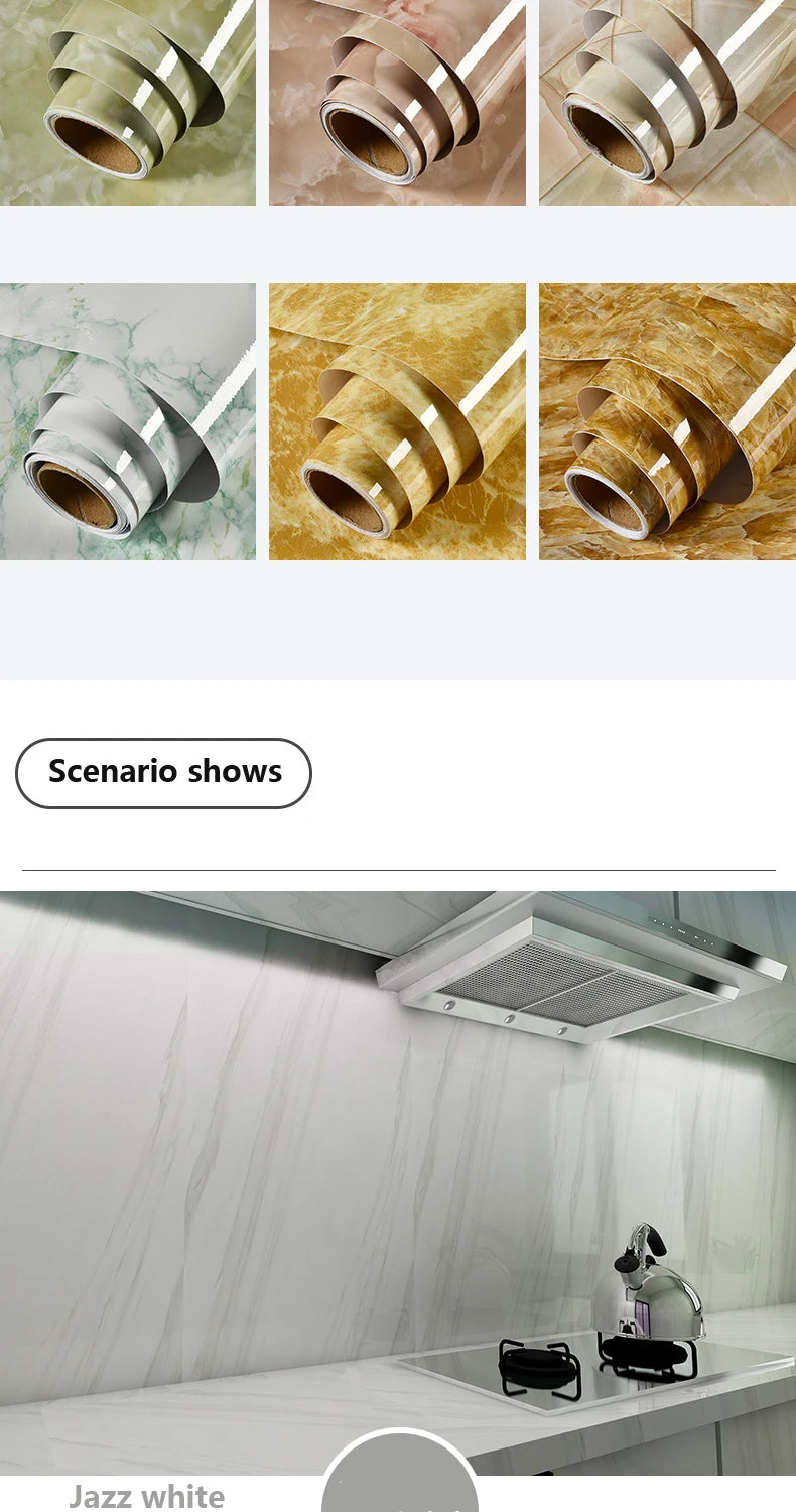 Matt Jade Green marble pattern self-adhesive wallpaper, available in many different variations