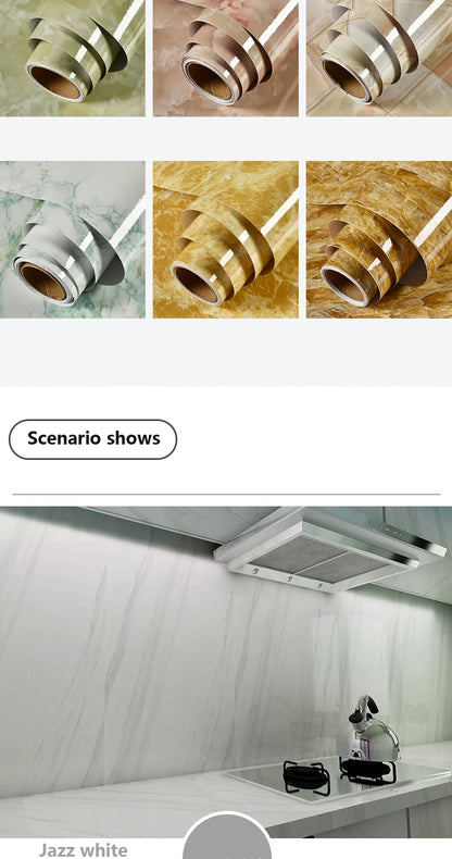 Matt Jade Green marble pattern self-adhesive wallpaper, available in many different variations