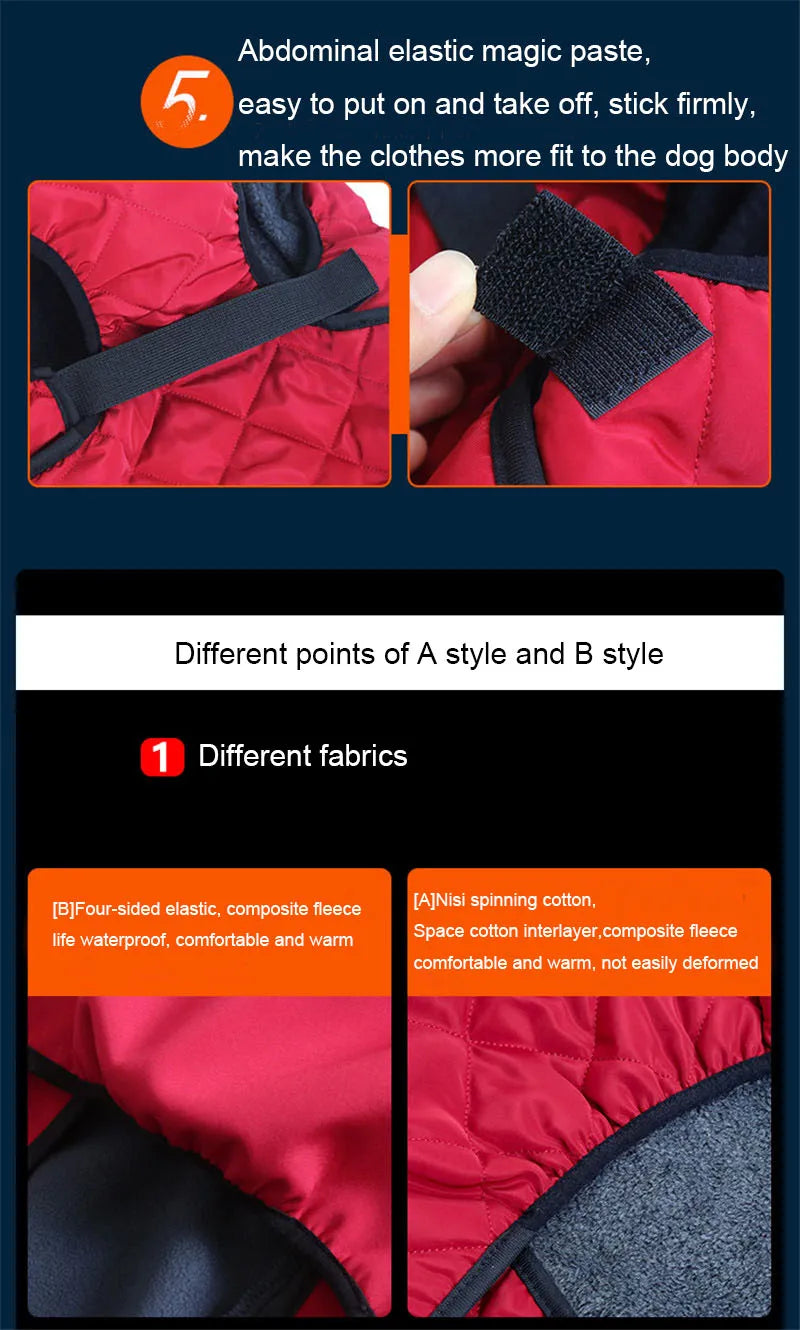 Dog winter coat for large dogs, all sizes