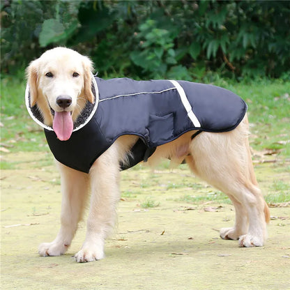 Warm winter dog coat with reflectors, for medium and large dogs