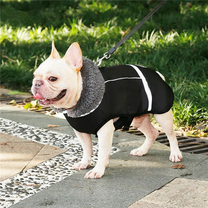 Warm winter dog coat with reflectors, for medium and large dogs
