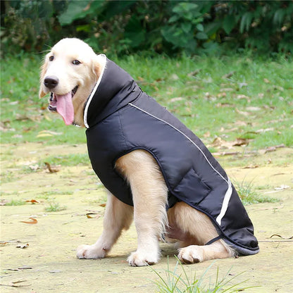 Warm winter dog coat with reflectors, for medium and large dogs