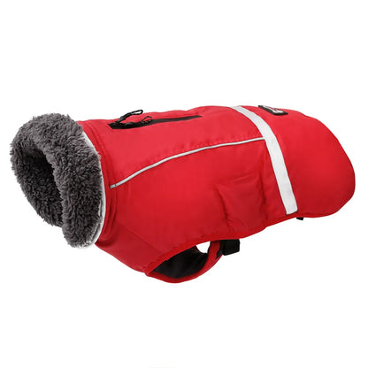 Warm winter dog coat with reflectors, for medium and large dogs