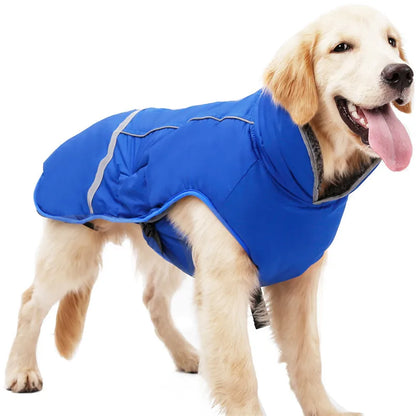 Warm winter dog coat with reflectors, for medium and large dogs