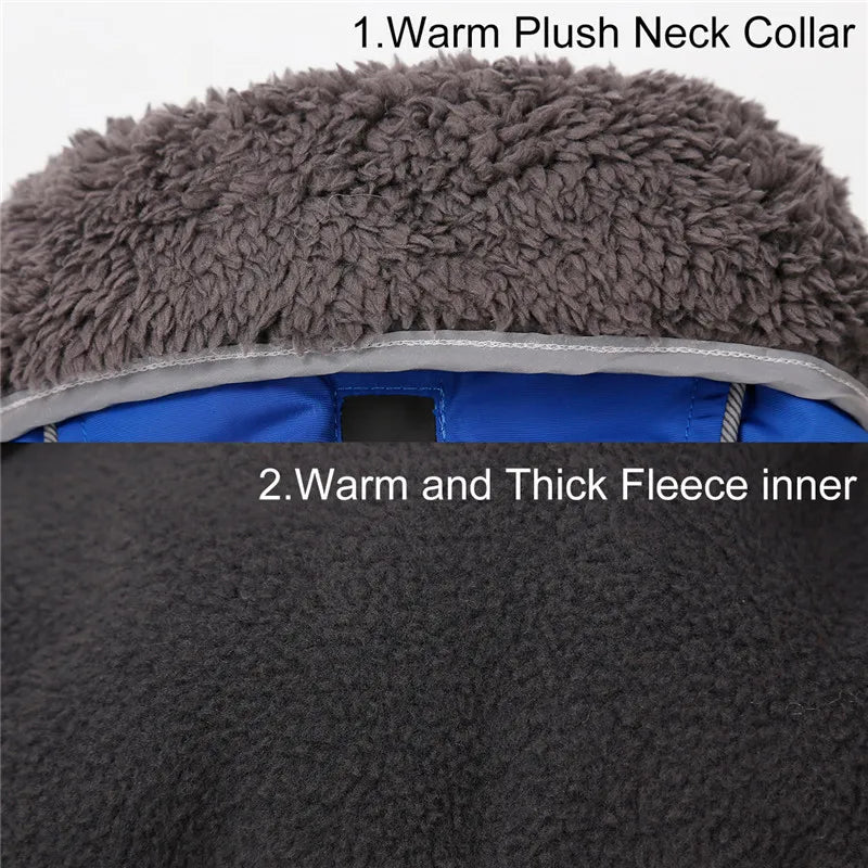 Warm winter dog coat with reflectors, for medium and large dogs