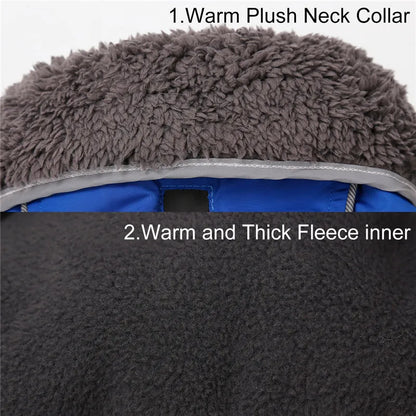 Warm winter dog coat with reflectors, for medium and large dogs