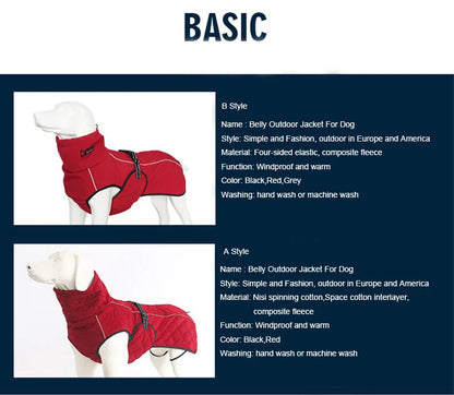 Dog winter coat for large dogs, all sizes