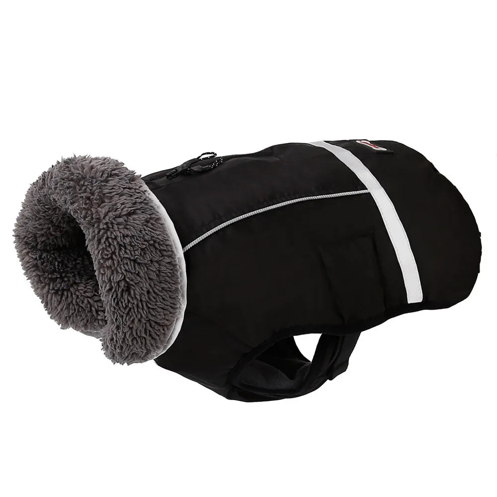 Warm winter dog coat with reflectors, for medium and large dogs