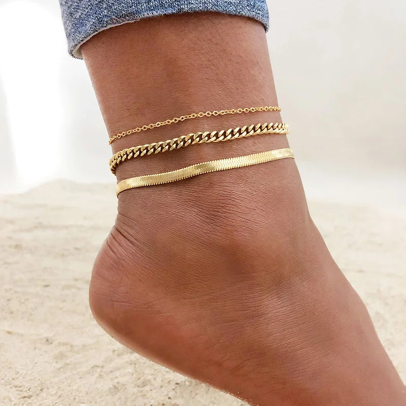 VNOX gold anklet for women, available in different variations