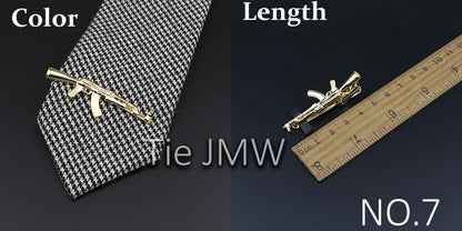 Men's tie clip, gun theme