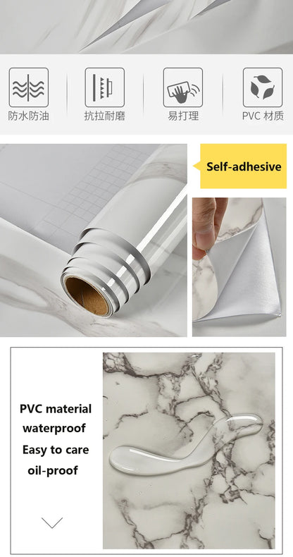 Matt Jade Green marble pattern self-adhesive wallpaper, available in many different variations