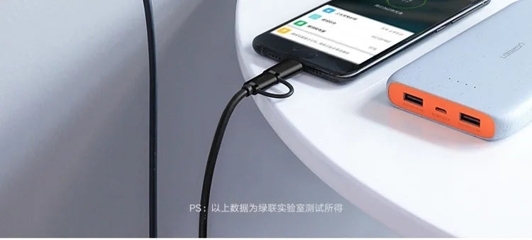 UEREEN Micro USB-C Latauskaapeli – Pikalataus Android-laitteille – Lyhyt 25 cm