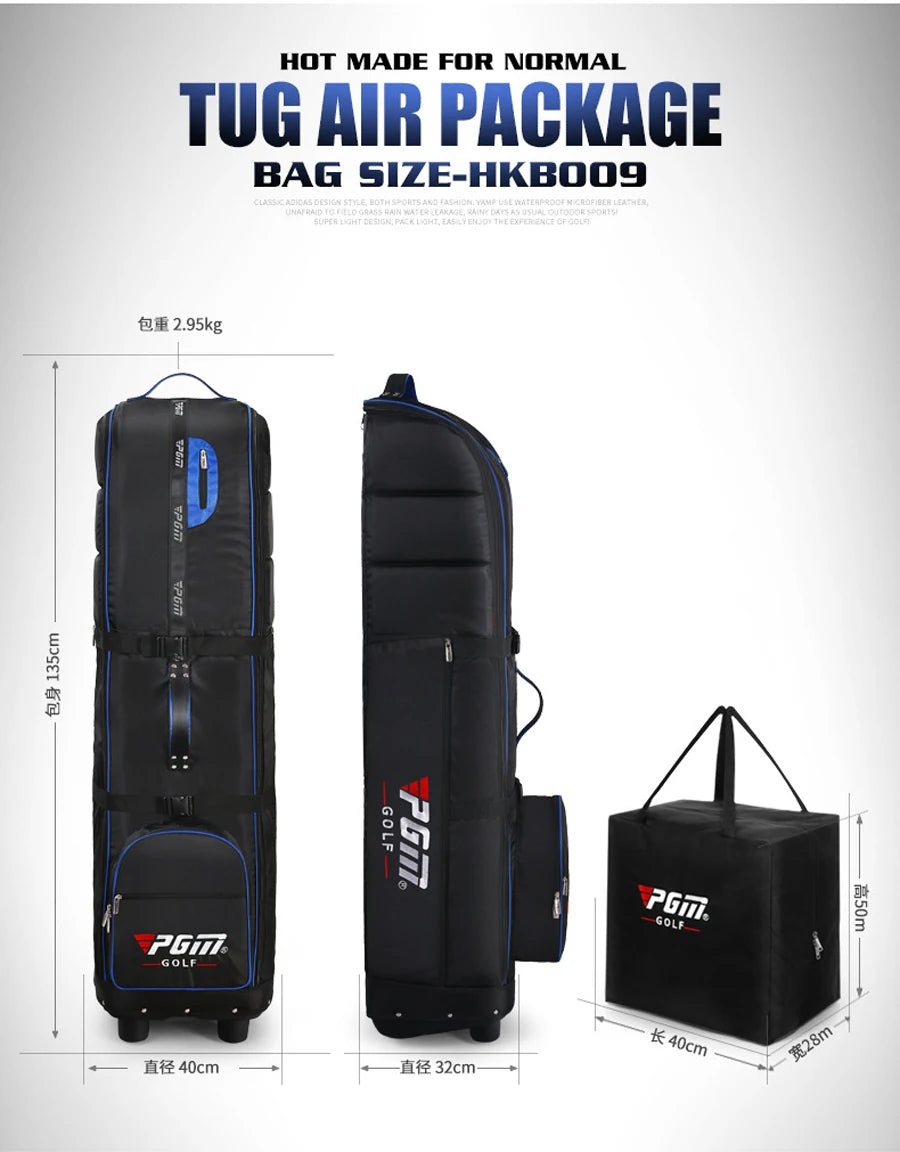 PGM HKB009 golf flight bag with pull cart
