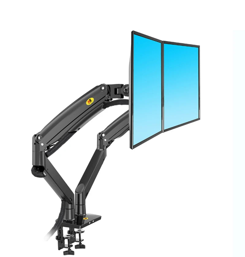 NB F195A Alumiini Kaksoisnäyttöteline - Kaasujousitettu 22-32" Monitorikiinnike